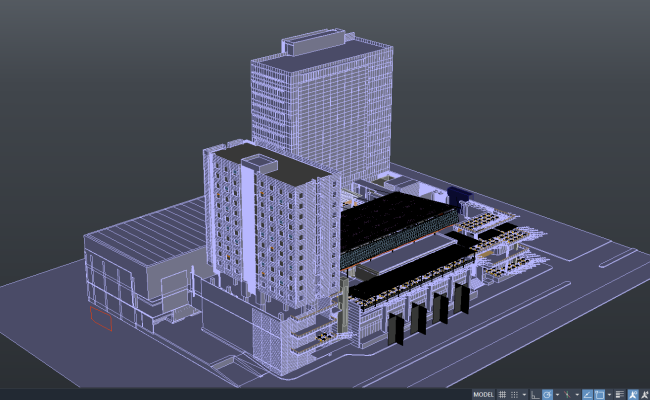 Luxurious Office Building 3D DWG Plan with Modern Layout Design