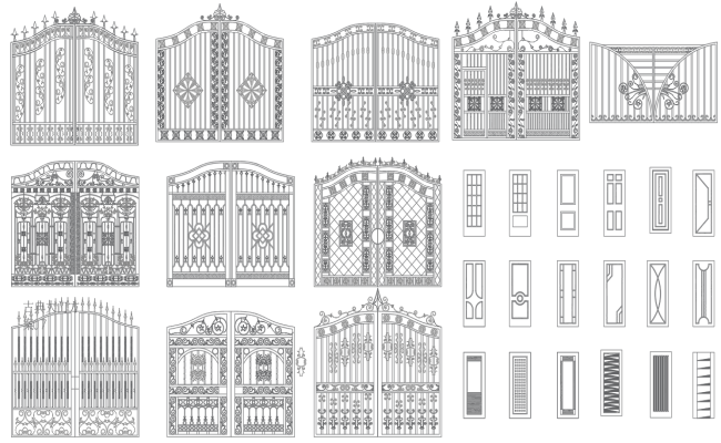 Luxury Metal Gate Designs for Home Entrance–AutoCAD DWG Files