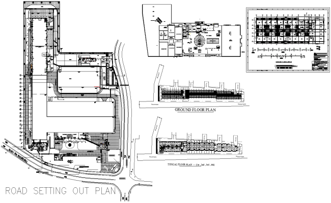 Mall Ground Floor and Roof Layout Plans - Detailed CAD Drawings