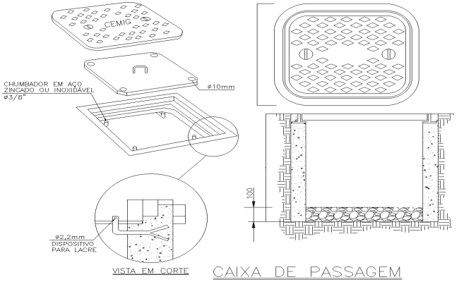 Manhole Cover Plan Details AutoCAD DWG File