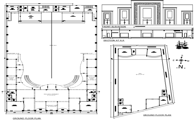 Event Hall Layout Plan Design in AutoCAD DWG Format