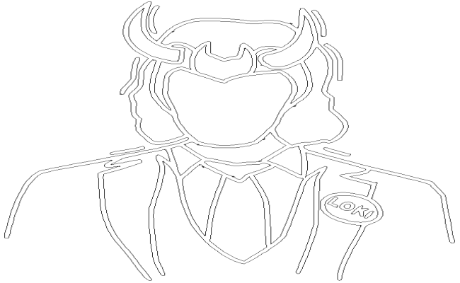 Marvel Character Loki Thor outline image DWG AutoCAD file