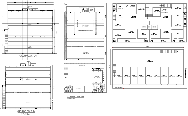 Masjid and Residential House Plan with Shop Details AutoCAD DWG File