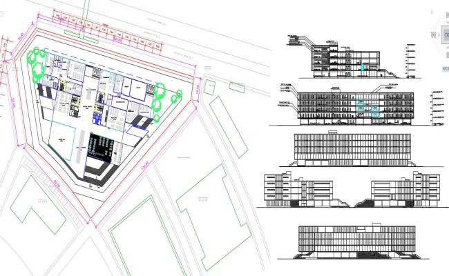 Masterpiece Library Building Architecture Drawings–Floor Plans-Elevations-and-Sections