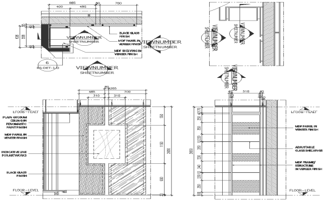 Material detail for decorative wall DWG AutoCAD drawing
