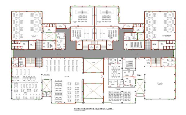 Medical College First Floor DWG AutoCAD Classroom Floor Layout