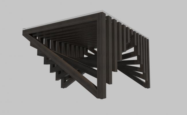 Mesa A Table Design CAD Block in 2D DWG File Format