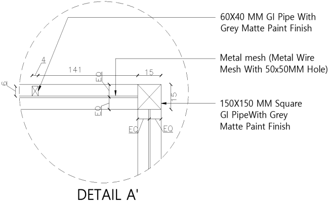 Metal wire mesh detail DWG AutoCAD drawing