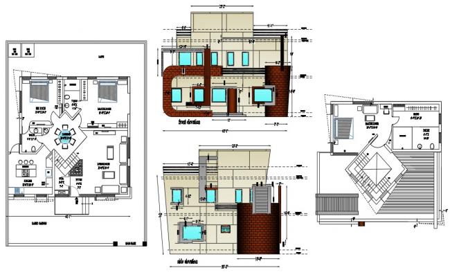 Modern Residential house In CAD Drawing