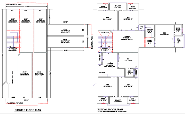 Modern 1729 Sq.Ft. House Plan in DWG Layout with Elevation