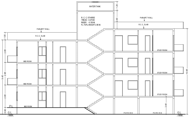 Modern Building Apartment Section Layout Details – AutoCAD DWG File