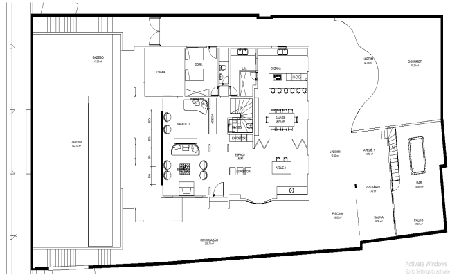 Modern Hotel Room Layouts with Cinema, Exhibitor, And Studio Plan AutoCAD DWG