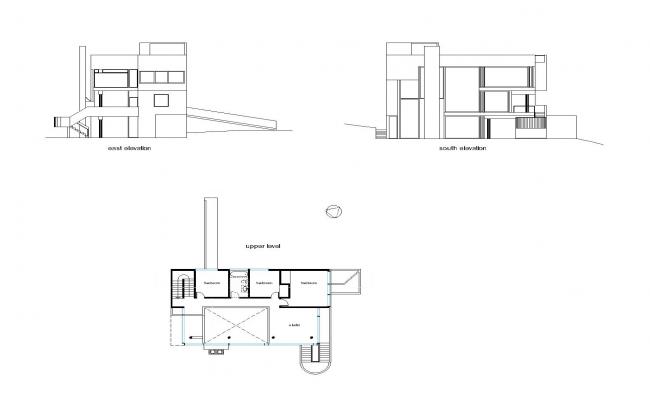 Modern House elevation drawing free download AutoCAD