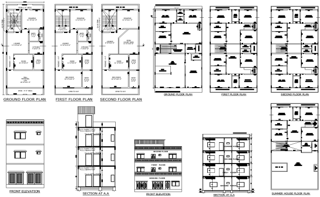 DWG layout of a modern residential house with floor plan