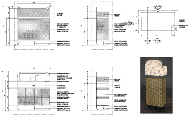 AutoCAD furniture blocks metal serving cabinet DWG file