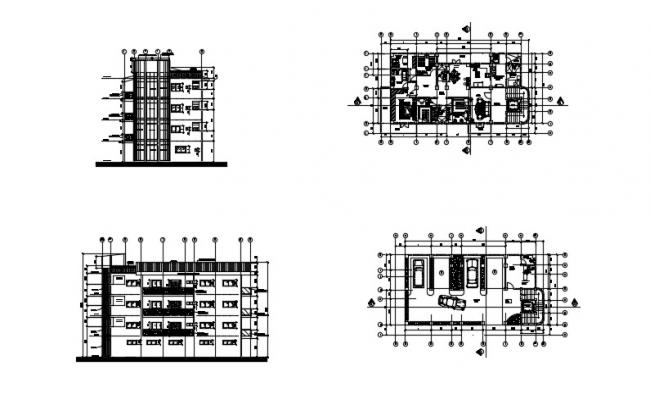 DWG File Featuring Multi-Story Building in Design Layout files