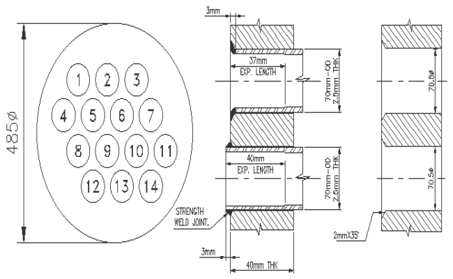 Multi conductor cable detailed section DWG AutoCAD drawing