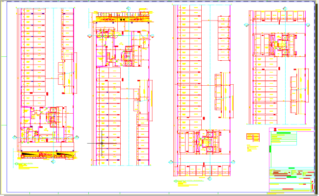 Multistory Apartment Parking Floor plan in CAD Drawing File