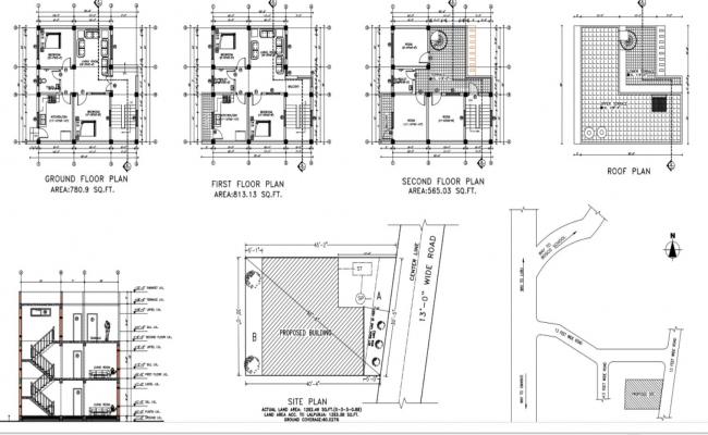 Details of 3D CAD View of East Facing 20x40 Vastu House Plans