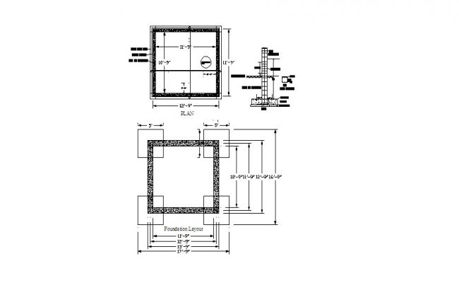 Overhead Water Storage Tank Foundation Plan. Download cad file now.