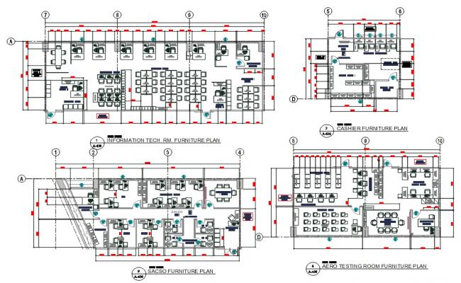 Office Furniture Layout Plan CAD Drawing