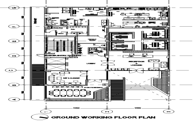 Office Amenities Center Ground floor Funiture Layout Plan DWG AutoCAD file