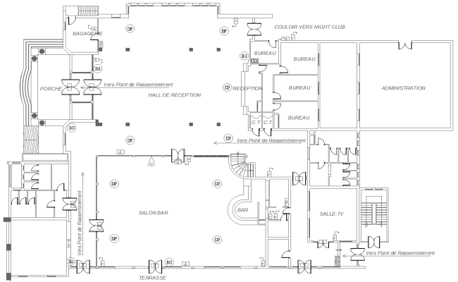 Office Building Floor Plan Layout with Reception Area DWG File