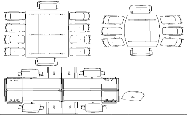 Office Conference Room Table Design AutoCAD DWG Download