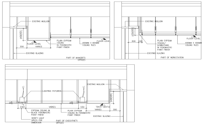 Office Tiles and Ceiling material detail DWG AutoCAD file