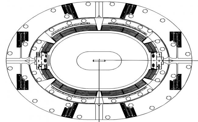 Open Air Stadium Plan DWG File