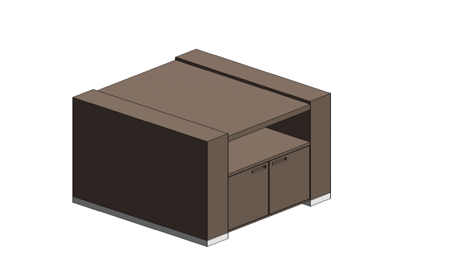 Parametric Side Table Design for Bedroom in DWG Format