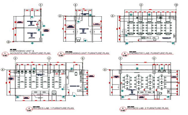 Physics And Chemistry LAB Layout Plan DWG File
