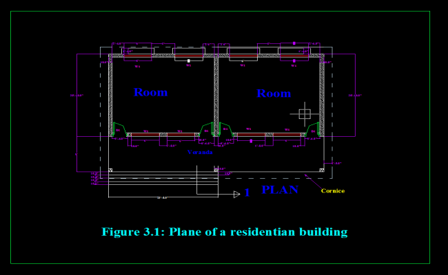 Residential Floor Plane DWG file for Architectural Planning Layout