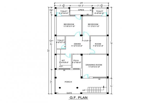 Planning Plot Size for 25 X 50 House