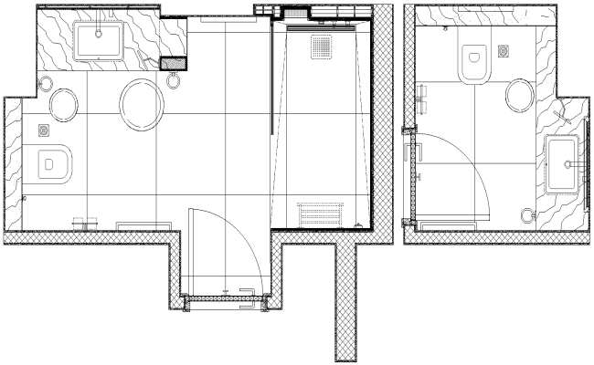 Plan of Bathroom Detail DWG AutoCAD file
