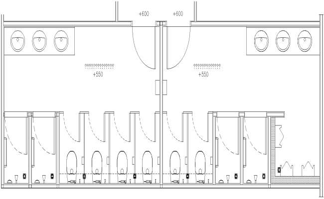 Download Plan of Public Toilet Detail AutoCAD DWG File for Designers