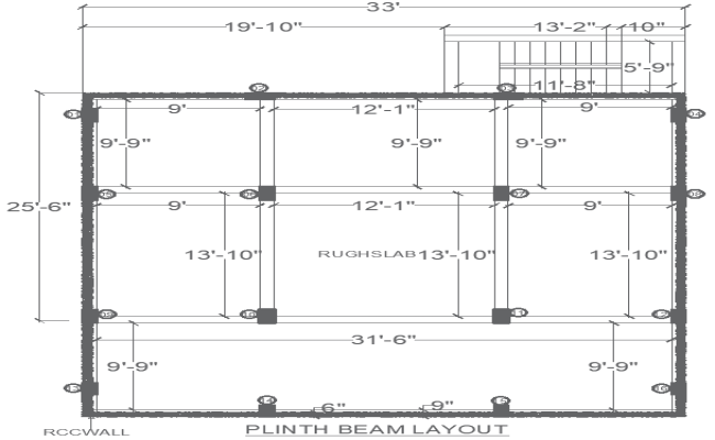 Plinth Beam Layout Design | AutoCAD DWG File