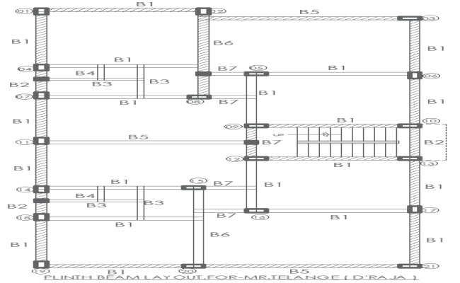 Plinth Beam Layout Details - AutoCAD DWG File Download