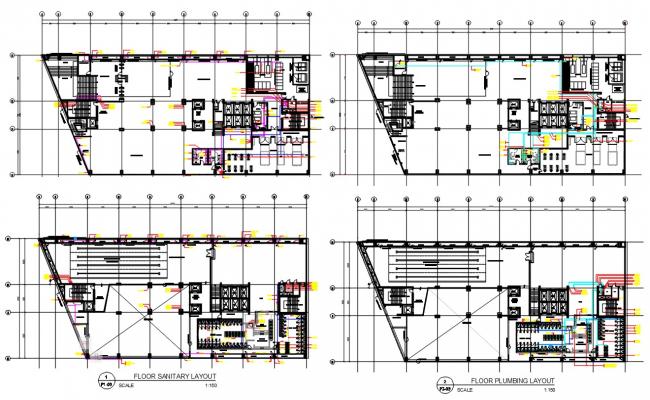 Plumbing And Sanitary Layout Plan DWG File