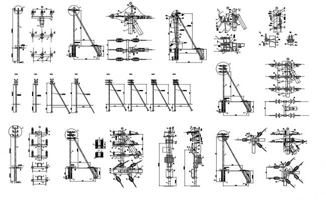 Power Line Support AutoCAD drawings