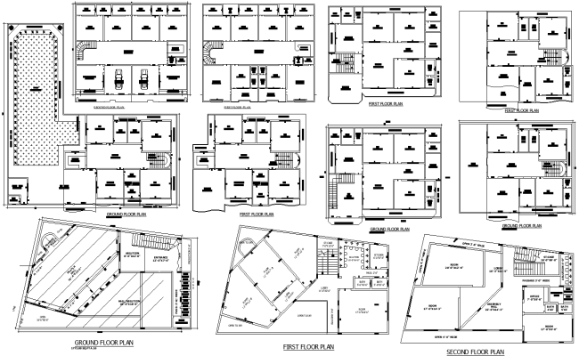 Prayer hall architectural layout with interior design in DWG File