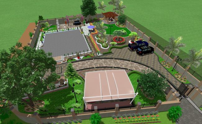 Private Garden of Single Family house Design