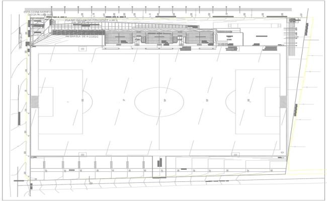 Professional Soccer Club Architecture Layout Plan in AutoCAD DWG File