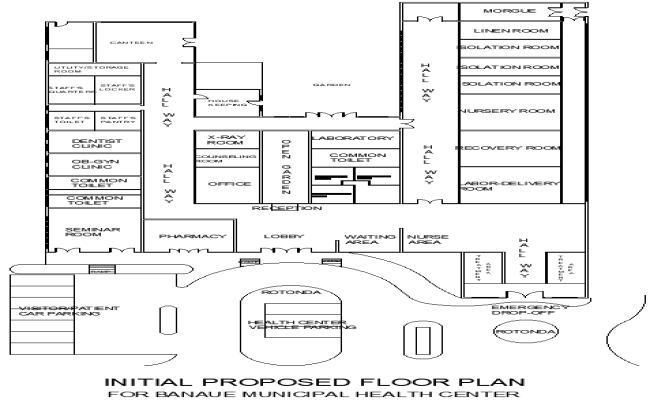 Proposed Floor Plan Of Municipal Health Center DWG AutoCAD file