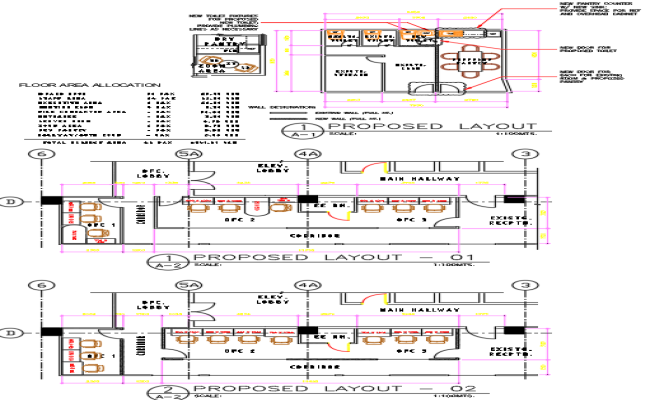 Old Proposed Office Layout Plan in AutoCAD DWG File