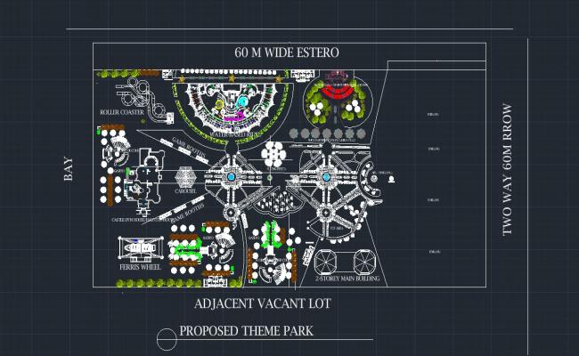 Sustainable Theme Park Master Plan Layout in CAD File