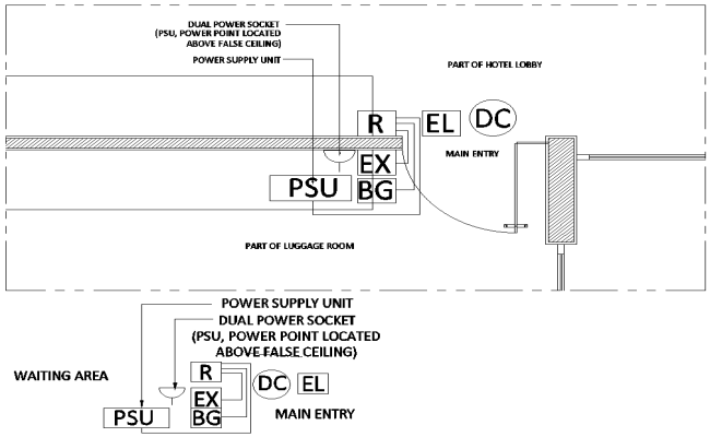 Ground Floor Main Lobby Access Control Layout DWG | Cadbull
