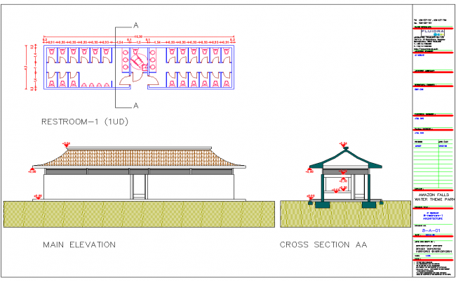 Public Toilet Layout Plan with Structural, Plumbing, and Sanitary