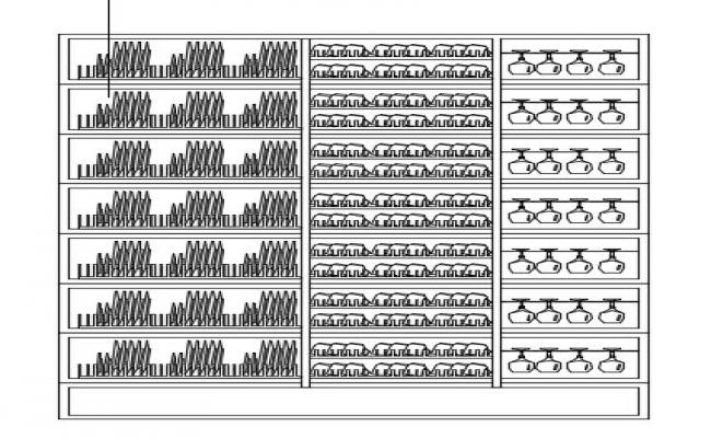 Restaurant Equipment Utilities Front Elevation Free Download DWG File