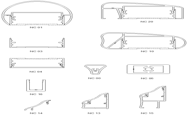 Raw material for the household aluminium ladders detailed cad block DWG AutoCAD drawing 
